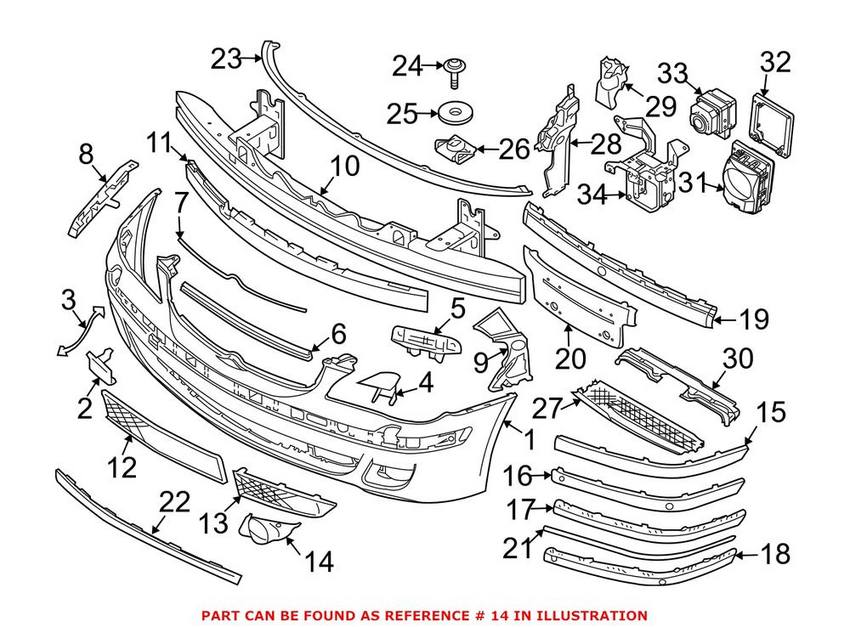 BMW Foglight Grille - Front Passenger Side 51117142180